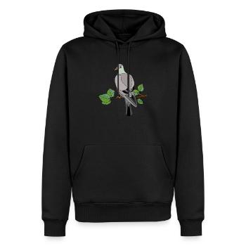 Vogel - Männer Premium Bio Hoodie - Schwarz - Vorne - Nico (187cm)