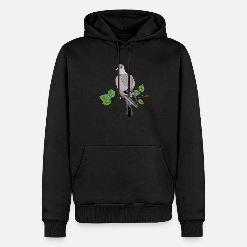 Vogel - Männer Premium Bio Hoodie - Schwarz
