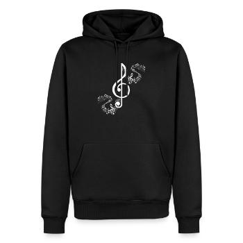 la clé sol - Sweat à capuche Premium bio Homme - noir - Devant - Nico (187cm)