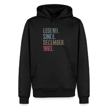 Légende depuis décembre 1993 - Sweat à capuche Premium bio Homme - noir - Devant - Nico (187cm)