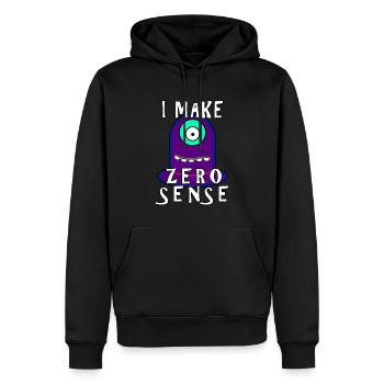 I Make Zero Sense - Men’s Premium Organic Hoodie - black - Front - Nico (187cm)