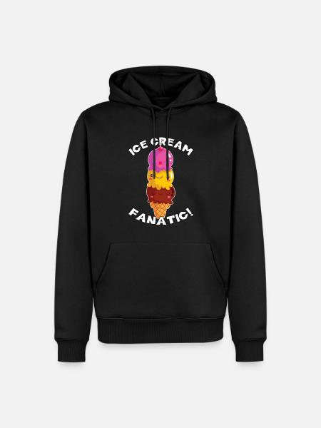 Eiscreme-Fanatiker! - Männer Premium Bio Hoodie - Schwarz