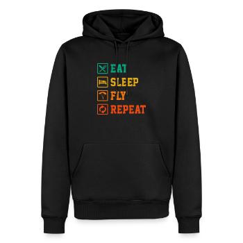 Eat Sleep Fly Repeat Paragliding Parachute Paragli - Männer Premium Bio Hoodie - Schwarz - Vorne - Nico (187cm)
