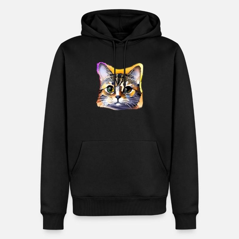 Face de chat 4 - Sweat à capuche Premium bio Homme - noir