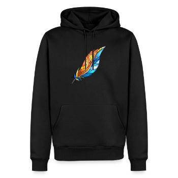 Plume - Sweat à capuche Premium bio Homme - noir - Devant - Nico (187cm)