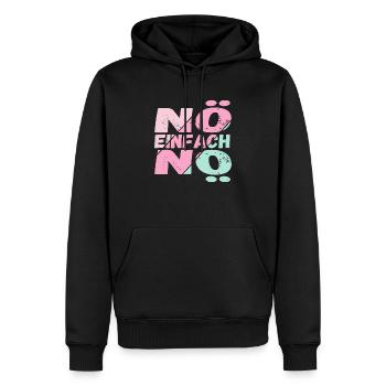 Lustiger Spruch Nö einfach Nö / für Mädchen - Männer Premium Bio Hoodie - Schwarz - Vorne - Nico (187cm)