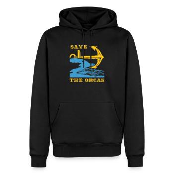 SAUVEZ LES DAUPHINS LES ORQUES - Sweat à capuche Premium bio Homme - noir - Devant - Nico (187cm)