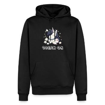 Dream on - Sweat à capuche Premium bio Homme - noir - Devant - Nico (187cm)