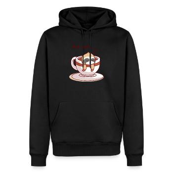 Not now - Sweat à capuche Premium bio Homme - noir - Devant - Nico (187cm)