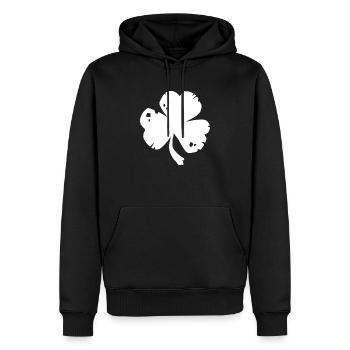 Trèfle fête de la St. Patrick - Sweat à capuche Premium bio Homme - noir - Devant - Nico (187cm)