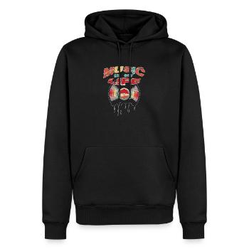 Musik ist mein Leben - Männer Premium Bio Hoodie - Schwarz - Vorne - Nico (187cm)