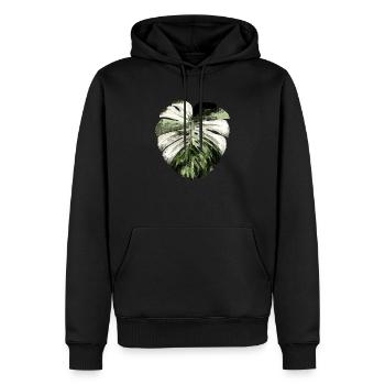 Monstera deliciosa albo variegata Fan - Männer Premium Bio Hoodie - Schwarz - Vorne - Nico (187cm)