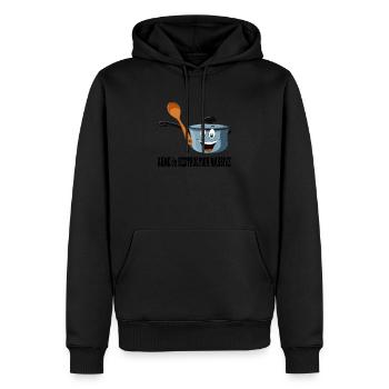 casseroles et cuillères manifestations - Sweat à capuche Premium bio Homme - noir - Devant - Nico (187cm)