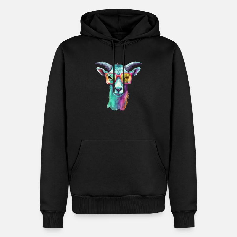 Biki la chèvre - Sweat à capuche Premium bio Homme - noir