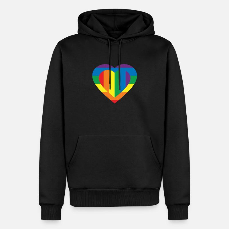 COULEUR DRAPEAU LGBT - Sweat à capuche Premium bio Homme - noir