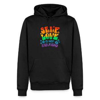 Gay Pride Parade LGBTQ+ Rainbow Flag Body Positive - Männer Premium Bio Hoodie - Schwarz - Vorne - Nico (187cm)