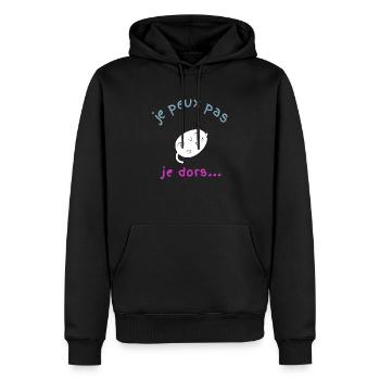 je peux pas je dors - Sweat à capuche Premium bio Homme - noir - Devant - Nico (187cm)