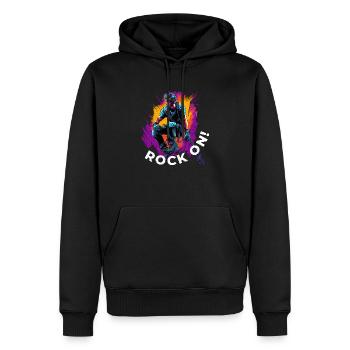 Rock On! Climbing, Rock Climber, Climb - Men’s Premium Organic Hoodie - black - Front - Nico (187cm)