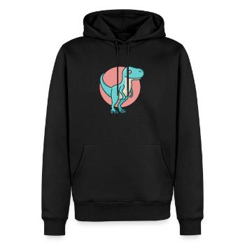 hugadino Velociraprot, Dino, süßer Dinosaurier - Männer Premium Bio Hoodie - Schwarz - Vorne - Nico (187cm)