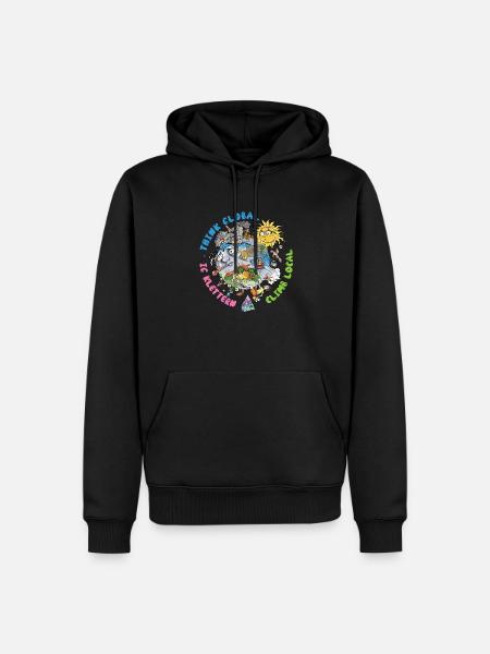 Think Global Climb Local Heller Hintergrund - Männer Premium Bio Hoodie - Schwarz