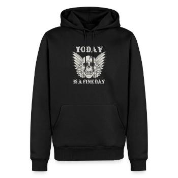 Today is a fine day - Männer Premium Bio Hoodie - Schwarz - Vorne - Nico (187cm)