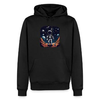 The Astronaut - Men’s Premium Organic Hoodie - black - Front - Nico (187cm)