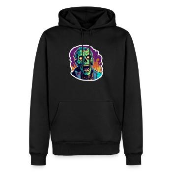 Zombie - Männer Premium Bio Hoodie - Schwarz - Vorne - Nico (187cm)
