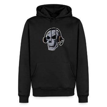 Crâne de gamer - Sweat à capuche Premium bio Homme - noir - Devant - Nico (187cm)
