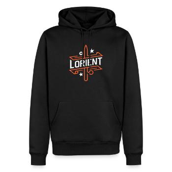 lorient - Sweat à capuche Premium bio Homme - noir - Devant - Nico (187cm)