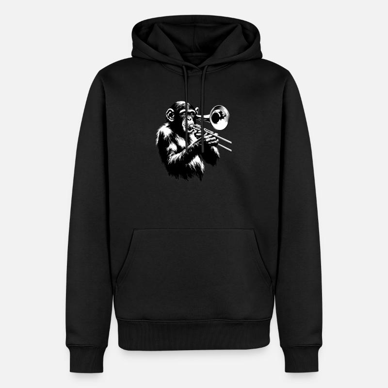 Monkey Orchestra Trombone - Sweat à capuche Premium bio Homme - noir
