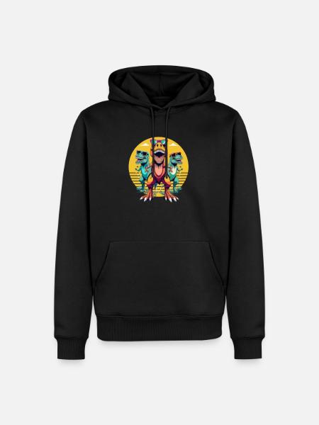 Screaming dinosaurs - Men’s Premium Organic Hoodie - black