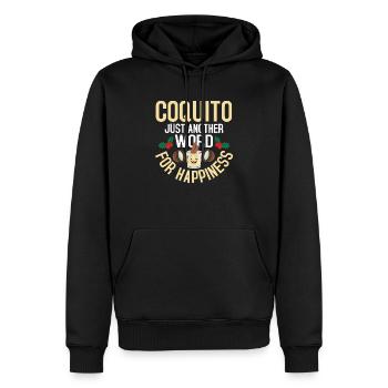 Coquito Juste un autre mot pour le bonheur Porto Ric - Sweat à capuche Premium bio Homme - noir - Devant - Nico (187cm)
