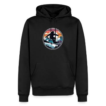 snowboard neige et ski - Sweat à capuche Premium bio Homme - noir - Devant - Nico (187cm)