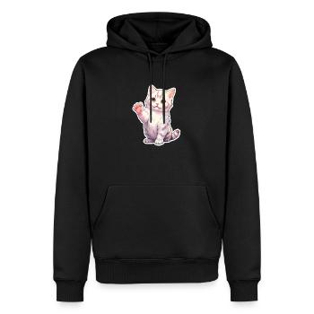 Chaton - Sweat à capuche Premium bio Homme - noir - Devant - Nico (187cm)