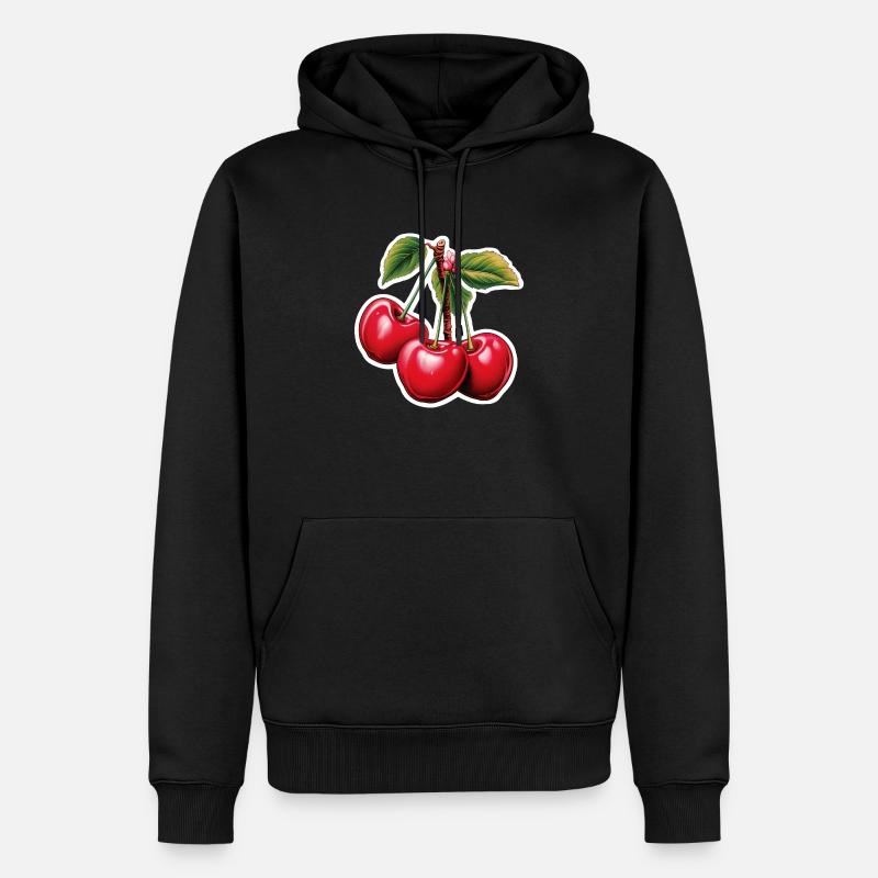 Cherry Triplets - Sweat à capuche Premium bio Homme - noir