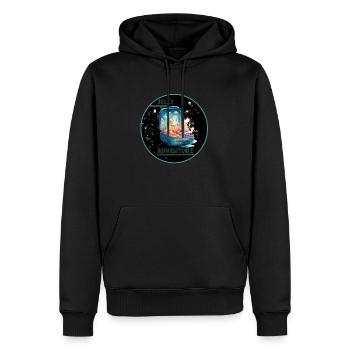 Jelly Adventure - imprimé méduse tendance - Sweat à capuche Premium bio Homme - noir - Devant - Nico (187cm)