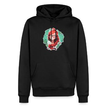 Frau Soline klein - Männer Premium Bio Hoodie - Schwarz - Vorne - Nico (187cm)