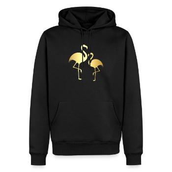 Flamingo doré - Sweat à capuche Premium bio Homme - noir - Devant - Nico (187cm)