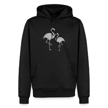 Silberner Flamingo - Männer Premium Bio Hoodie - Schwarz - Vorne - Nico (187cm)