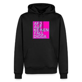 AFD DEFINITELY NOT DIGGA! - Men’s Premium Organic Hoodie - black - Front - Nico (187cm)