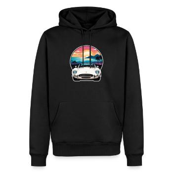 Oldtimer Sonnenuntergang - Männer Premium Bio Hoodie - Schwarz - Vorne - Nico (187cm)