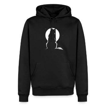 Katze, katzenmotiv, süße, geschenk, geschenkideen - Männer Premium Bio Hoodie - Schwarz - Vorne - Nico (187cm)