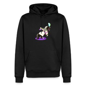 Poney de cirque - Sweat à capuche Premium bio Homme - noir - Devant - Nico (187cm)