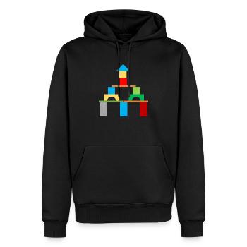 Bauklötze Haus Schloss - Männer Premium Bio Hoodie - Schwarz - Vorne - Nico (187cm)
