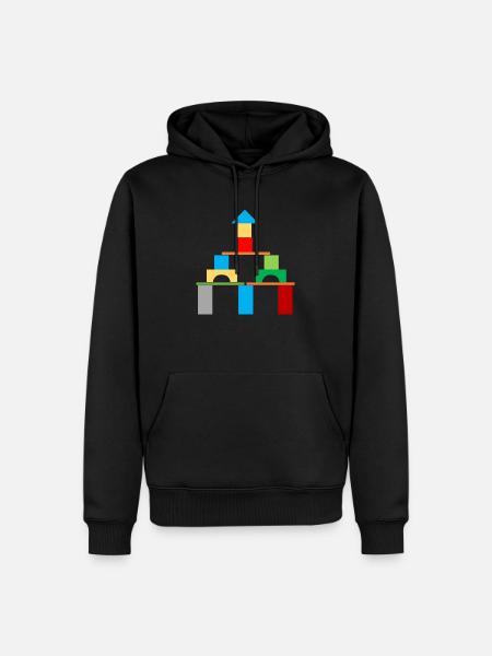 Bauklötze Haus Schloss - Männer Premium Bio Hoodie - Schwarz