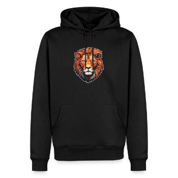 Tête de lion - Sweat à capuche Premium bio Homme - noir - Devant - Nico (187cm)