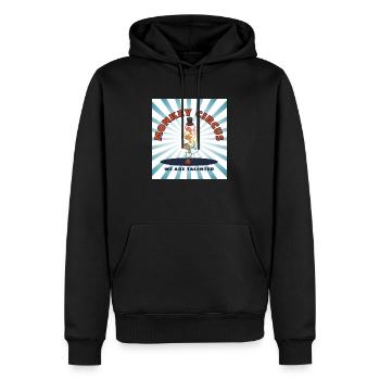 Monkey Circus - blue white - Men’s Premium Organic Hoodie - black - Front - Nico (187cm)