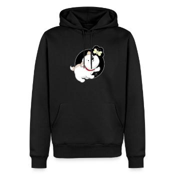 Hund koreanisch - japanischer Stil 01 - Männer Premium Bio Hoodie - Schwarz - Vorne - Nico (187cm)