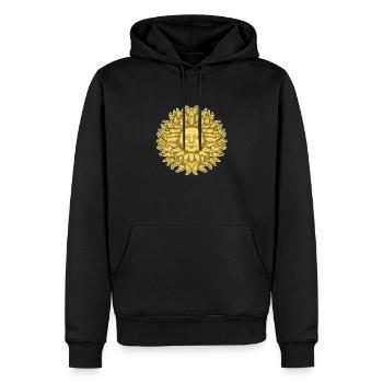 Grand Soleil à visage - Sweat à capuche Premium bio Homme - noir - Devant - Nico (187cm)