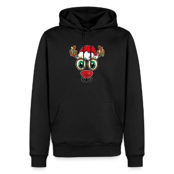 11883 Rentier leichtes Kind - Männer Premium Bio Hoodie - Schwarz - Vorne - Nico (187cm)